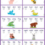 Animals Reading Worksheet Students Read Words Stock Vector Inside Animal Reading Worksheets