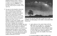 Annotated Informational Article: Impact Of Light Pollution On Star for Reading Comprehension Constellations Worksheets