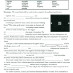 Atoms And Matter Worksheet: Elements & Molecules Inside Matter And Atoms Reading Comprehension Worksheets
