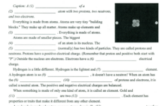 Atoms And Matter Worksheet: Elements &amp; Molecules inside Matter And Atoms Reading Comprehension Worksheets