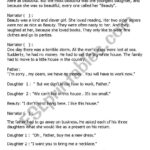 Beauty And The Beast": A Play Script For Elementry Level   Esl Pertaining To Playscript Comprehension Worksheets