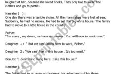 Beauty And The Beast": A Play Script For Elementry Level - Esl pertaining to Playscript Comprehension Worksheets