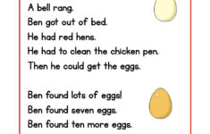 Ben And The Eggs Phonics Reading Comprehension Story Worksheet with Reading Comprehension Worksheet For Short Stories