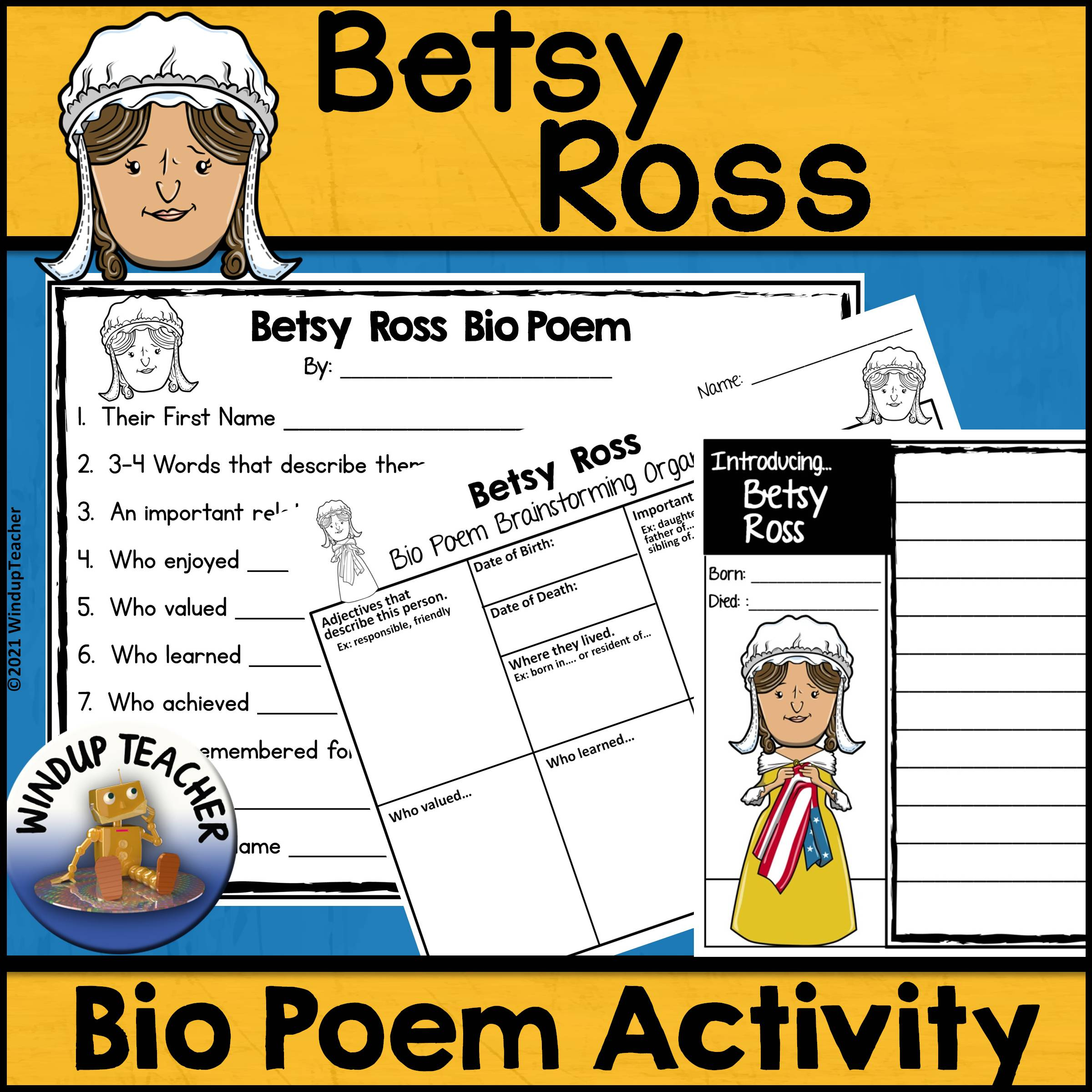 Betsy Ross Poem Writing Activity - Classful inside Betsy Ross Reading Comprehension Worksheet
