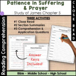 Bible Study On Patience In Suffering & Prayer James Ch. 5 Reading Pertaining To Bible Reading Comprehension Worksheets