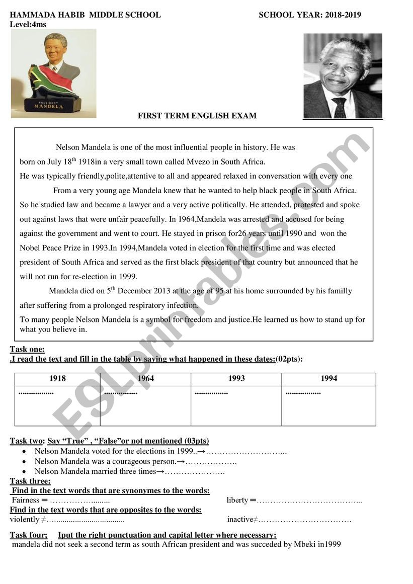 Biography Reading Comprehension - Esl Worksheethadj Mel throughout Biography Reading Comprehension Worksheets