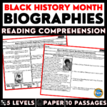 Black History Month Biographies   Reading Comprehension Worksheets With Black American History Reading Comprehension Worksheets