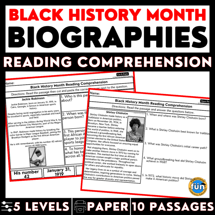 Black American History Reading Comprehension Worksheets Black American History Reading Comprehension Worksheets