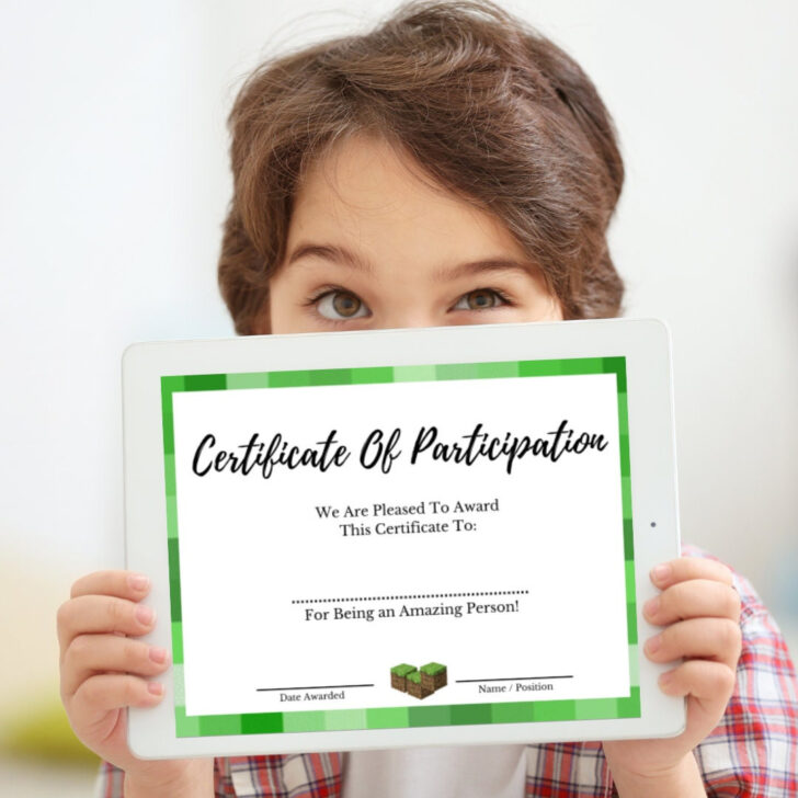 Minecraft Reading Certificates Printable
