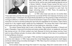 Cesar Chavez- Reading Comprehension Biography And Assessment intended for Cesar Chavez Reading Comprehension Worksheet