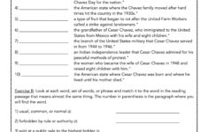 Cesar Chavez- Reading Comprehension Biography And Assessment within Cesar Chavez Reading Comprehension Worksheet