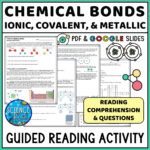 Chemical Bonds Guided Reading Comprehension   Ionic, Covalent Pertaining To Chemistry Reading Comprehension Worksheets