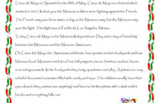 Cinco De Mayo Reading For Detail (De…: English Esl Worksheets Pdf for Cinco De Mayo Reading Comprehension Worksheet