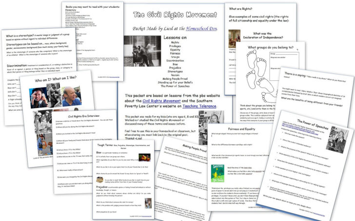 Civil Rights Movement Reading Comprehension Worksheets
