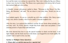 Class 2 Reading Comprehension: Going To The Library Worksheet within Chapter Book Reading Comprehension Worksheet