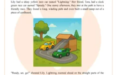 Class 2 Reading Comprehension Worksheet: Race Car Story Pdf inside Cars Reading Comprehension Worksheets