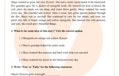 Class 3 Reading Comprehension Main Idea Worksheet Pdf pertaining to Reading Comprehension Worksheets Main Idea