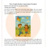 Class 3 Reading Comprehension Story Worksheet With Answers Within Descriptive Story Comprehension Worksheets