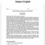 Class 8 Subject English Name: \Qquad Date: \Qquad Grade 8 Reading Within Reading Comprehension Worksheet Grade 8