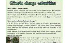Climate Change Calamities Reading Fo…: English Esl Worksheets Pdf throughout Severe Weather Reading Comprehension Worksheets