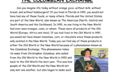 Columbian Exchange: Impact On Old &amp; New Worlds Worksheet in Columbian Exchange Reading Comprehension Worksheets