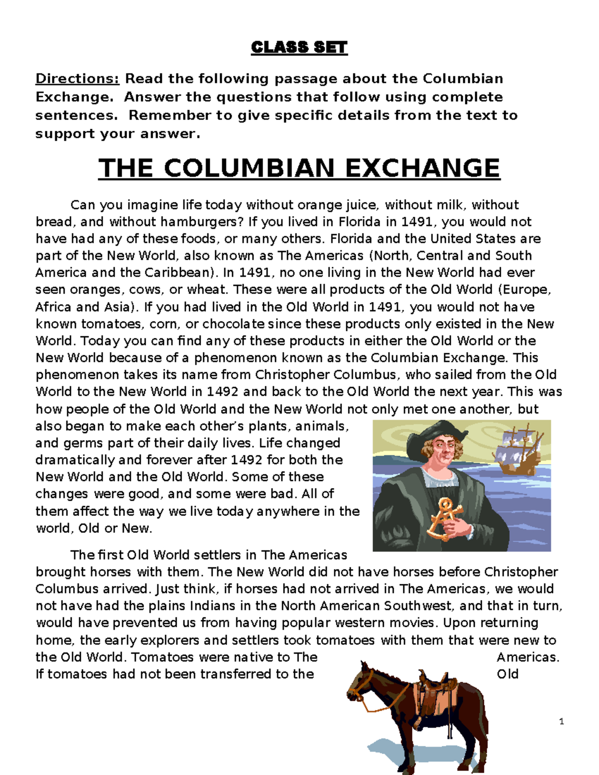 Columbian Exchange Reading Comprehension - Study Guide - Studocu inside Columbian Exchange Reading Comprehension Worksheets