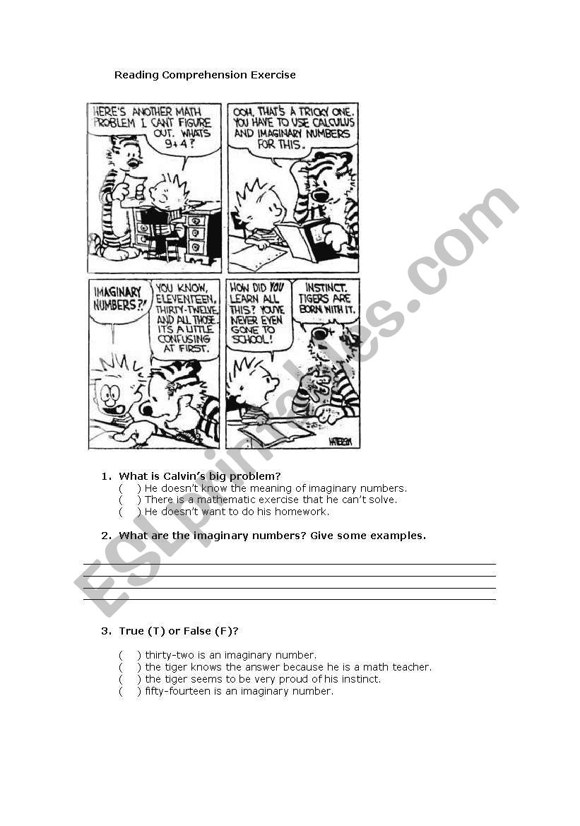Comic Strip - Reading Comprehension - Esl Worksheetgi Helena in Worksheet On Reading A Comic Strip Comprehension