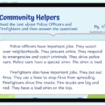Community Helpers: Police Officers & Firefighters Worksheet | Ri Intended For Informational Text Reading Comprehension Worksheets Community Helpers