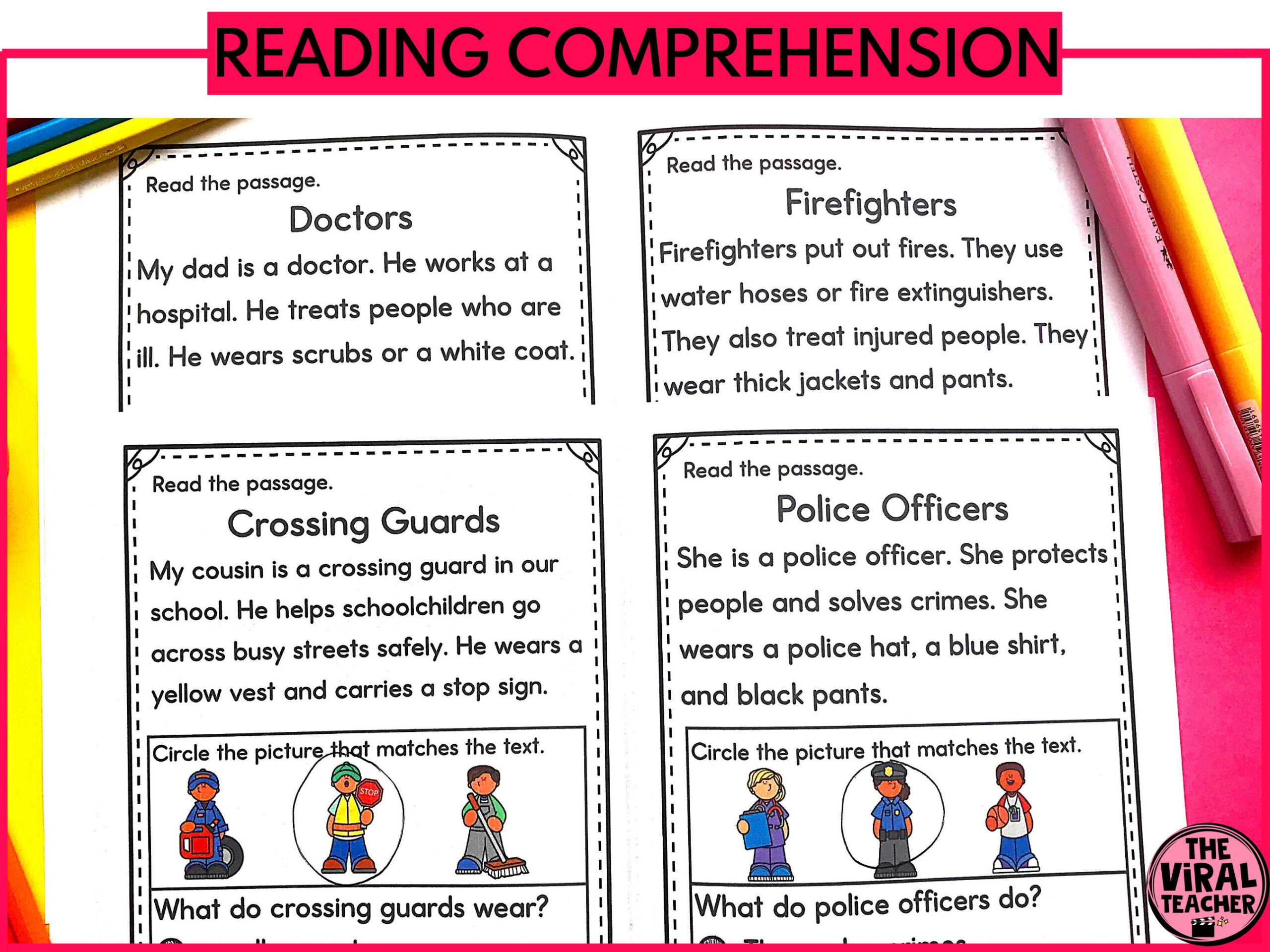 Community Helpers Reading Comprehension Passages And Questions with regard to Informational Text Reading Comprehension Worksheets Community Helpers