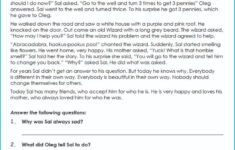 Comprehension Passage throughout Reading Comprehension Worksheets For College Students