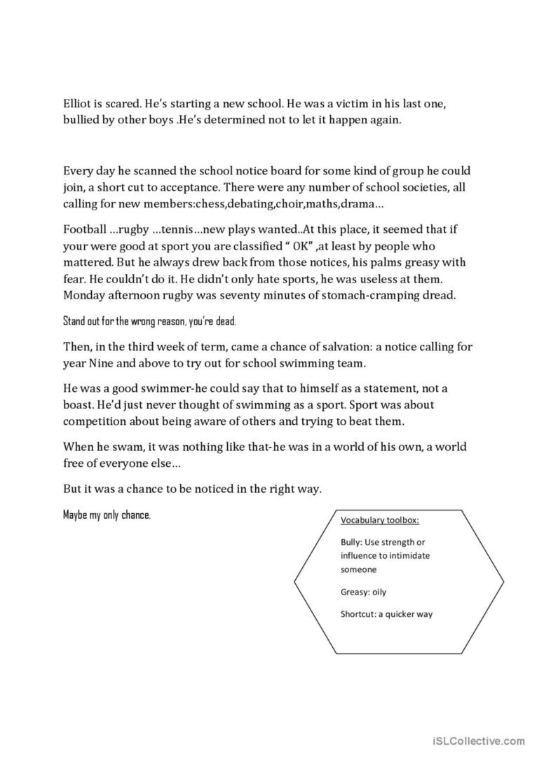 Comprehension Test Grade 8 Reading F…: English Esl Worksheets Pdf with regard to Year 8 Comprehension Worksheets