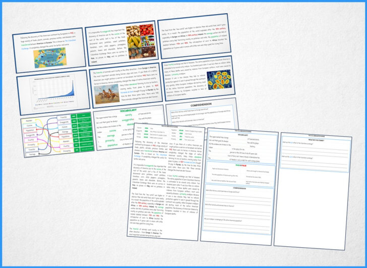 Columbian Exchange Reading Comprehension Worksheets