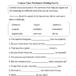 Context Clues Worksheets | Printable Vocabulary Inference Activities In Context Clues Reading Comprehension Worksheet
