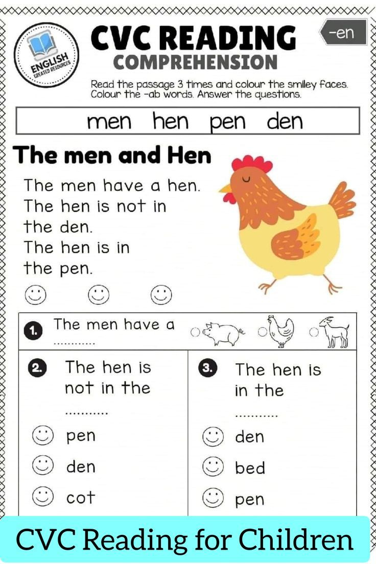 Cvc Reading Comprehension regarding Cvc Reading Comprehension Worksheet