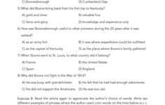 Daniel Boone, Pioneer- Reading Comprehension Passage And regarding Pioneer Story Comprehension Worksheets