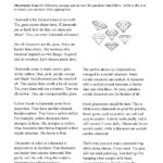 Diamonds | Nonfiction Reading Activity Within Non Fiction Reading Comprehension Worksheet