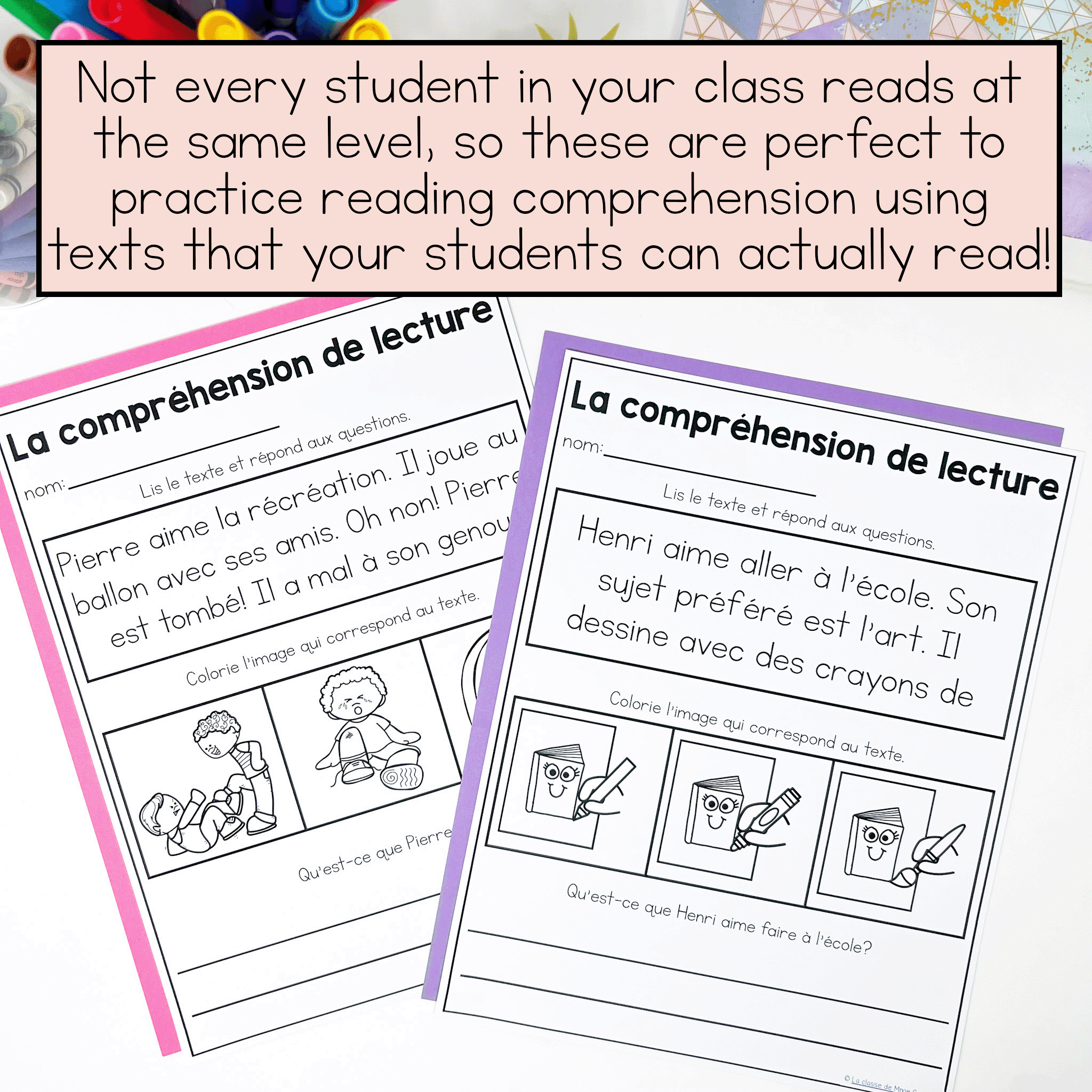 Differentiated French Reading Passages For Back To School | French intended for French Reading Comprehension Worksheets Free