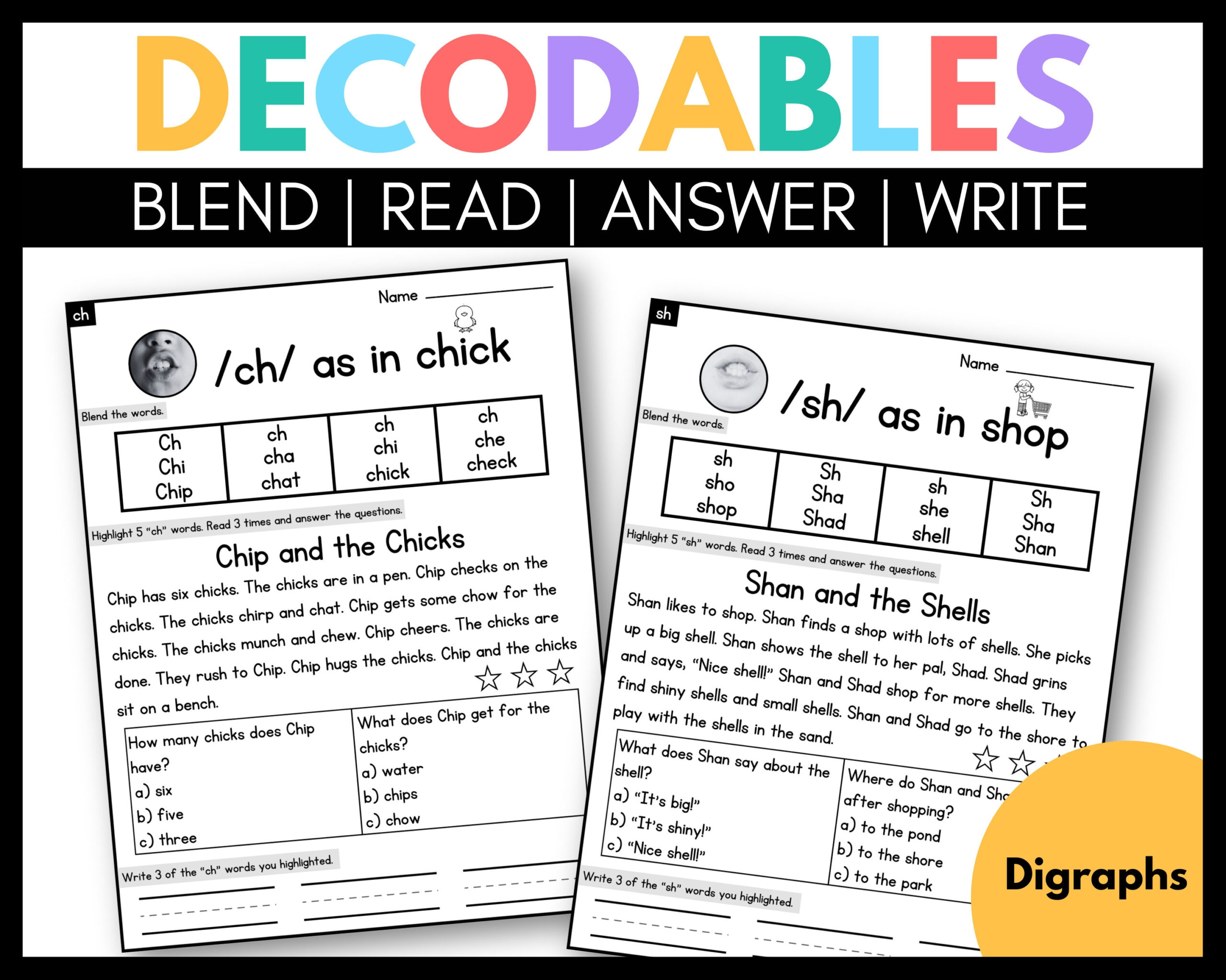 Digraphs Decodable Passages With Blending Comprehension And in Digraph Review Reading Reading Comprehension Worksheets Ufli