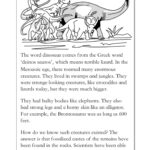Dinosaurs: Practise Reading Comprehension Skills (6 9 Years Regarding Free Dinosaur Reading Comprehension Worksheets