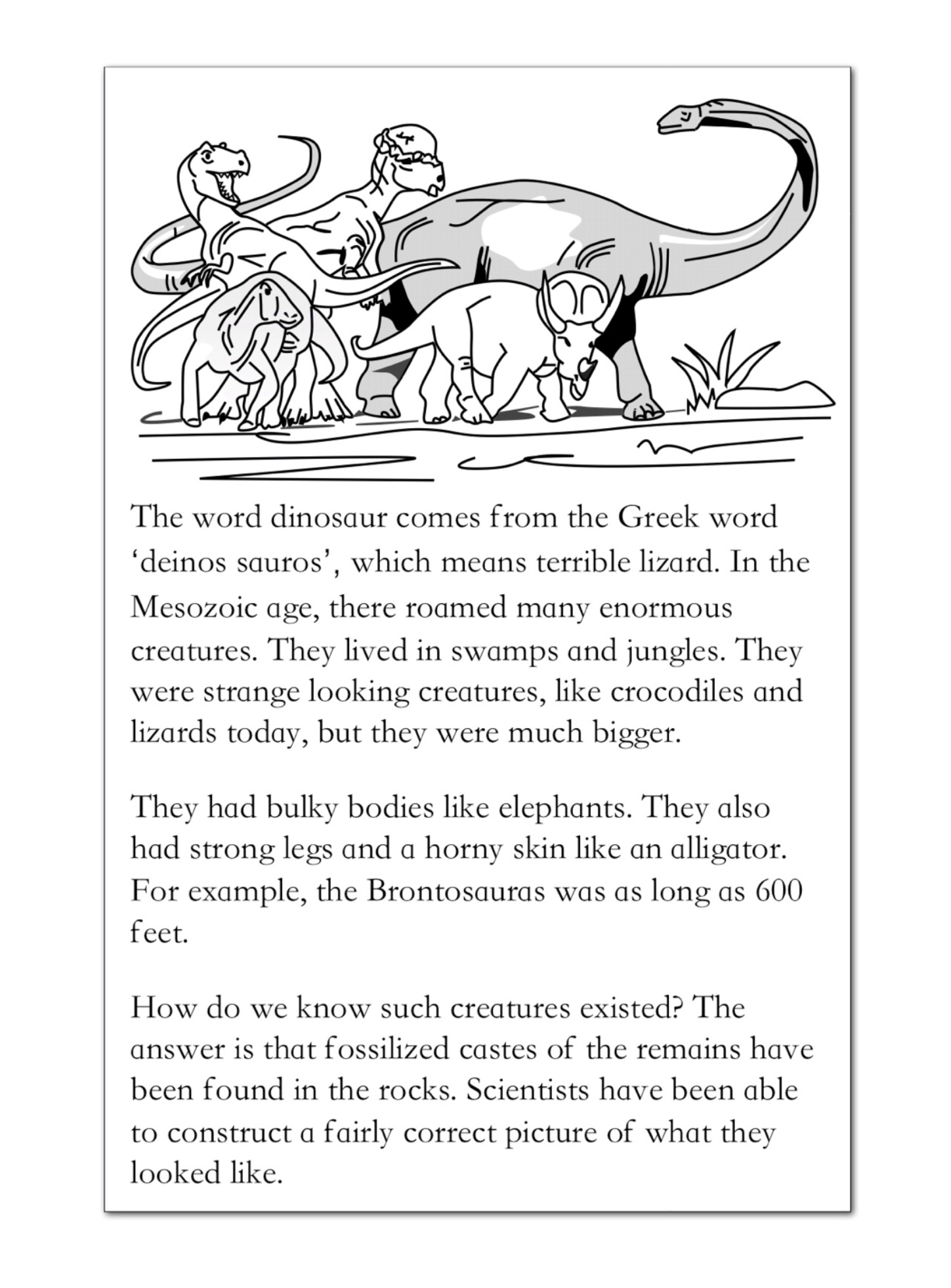 Dinosaurs: Practise Reading Comprehension Skills (6-9 Years regarding Free Dinosaur Reading Comprehension Worksheets