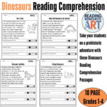 Dinosaurs Reading Comprehension Worksheets: Text Evidence In Dinosaurs And Fossils Reading Comprehension Worksheets