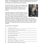 Dinosaurs Reading For Detail (Dee…: English Esl Worksheets Pdf & Doc With Regard To Free Dinosaur Reading Comprehension Worksheets