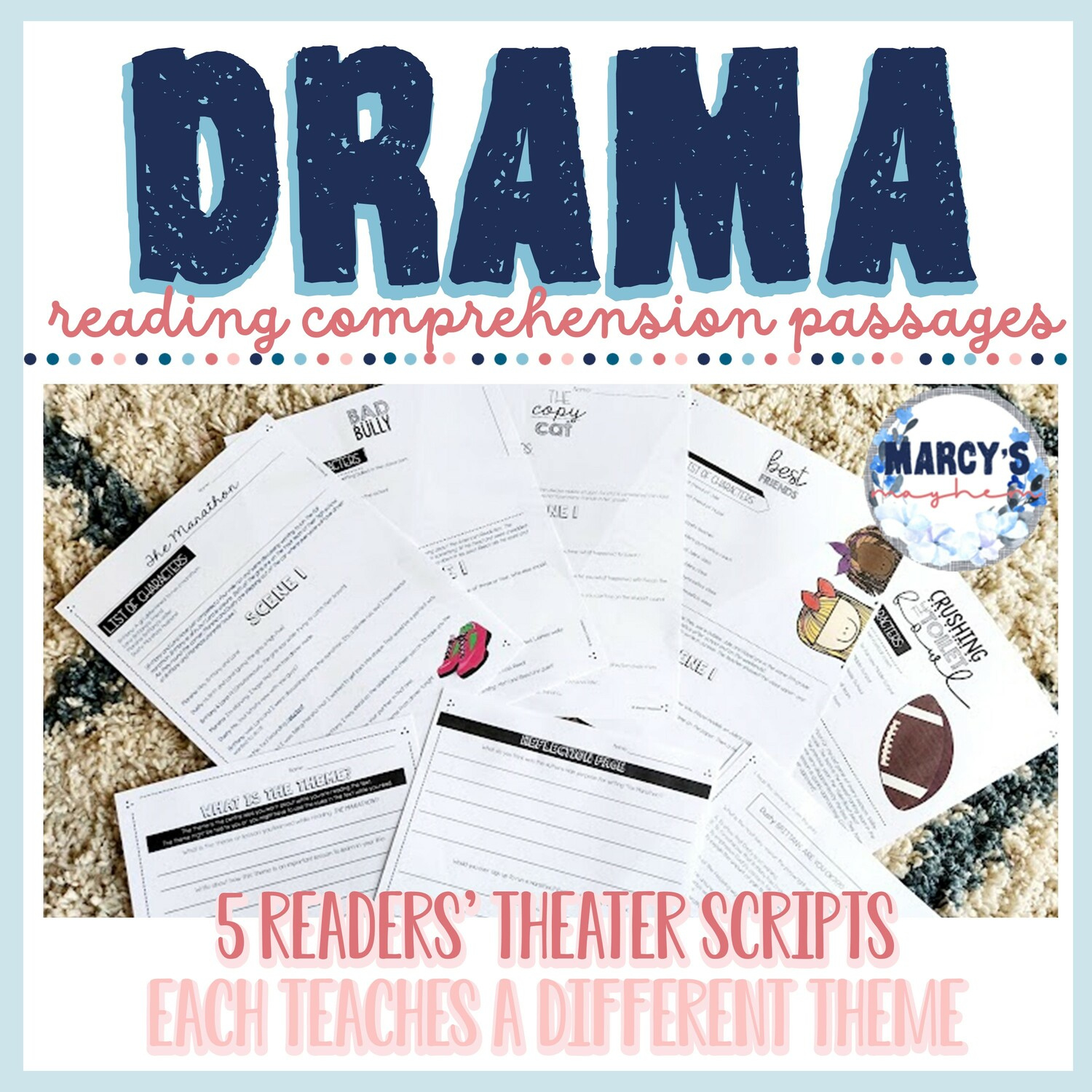 Drama Reading Comprehension Passages 4Th, 5Th - Marcys Mayhem regarding Drama Reading Comprehension Worksheets