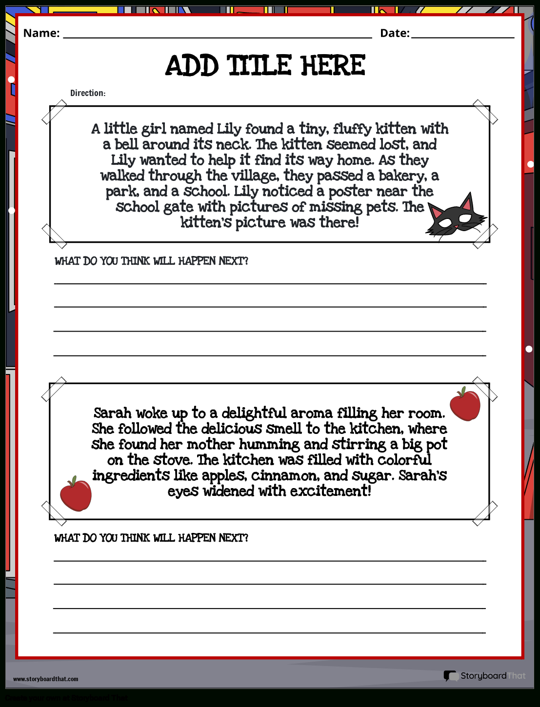 Drawing Conclusions Worksheets | Storyboard That pertaining to A Girl Who Loved To Draw Reading Comprehension Worksheets Grade 4