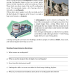 Earthquakes Reading Comprehension Worksheet Intended For Earthquakes And Seismic Waves Reading Comprehension Worksheets