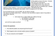 Easy Reading - Plastic In The Sea: English Esl Worksheets Pdf &amp; Doc pertaining to Ecology Reading Comprehension Worksheets A1