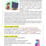 Easy Reading   The First Computer Ga…: English Esl Worksheets Pdf Inside Video Games Reading Comprehension Worksheet