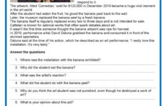 Easy Reading - The Tasty Work Of Art…: English Esl Worksheets Pdf regarding Reading Comprehension B1 Worksheets