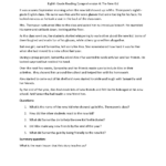 Eighth Grade Reading Comprehension Worksheets | Passages Inside Year 8 Comprehension Worksheets