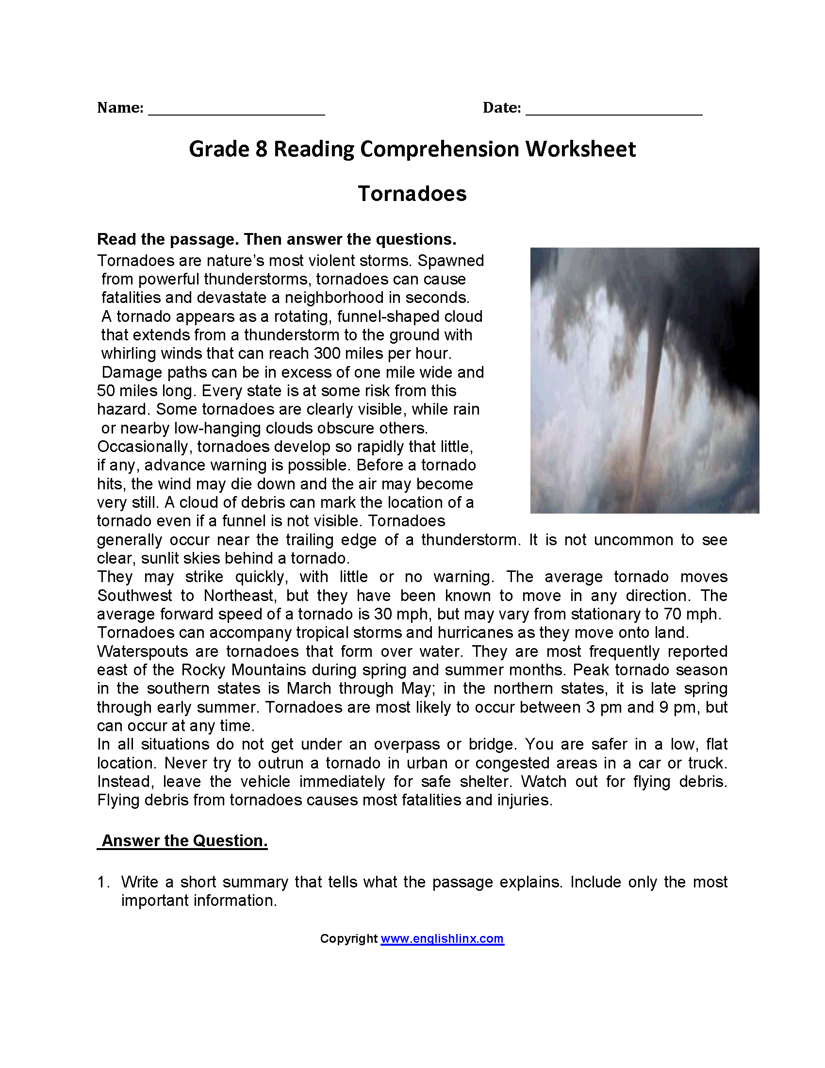 Eighth Grade Reading Worksheets | Vocabulary &amp;amp; Fluency Practice with regard to Free 8th Grade Reading Comprehension Worksheets Printable